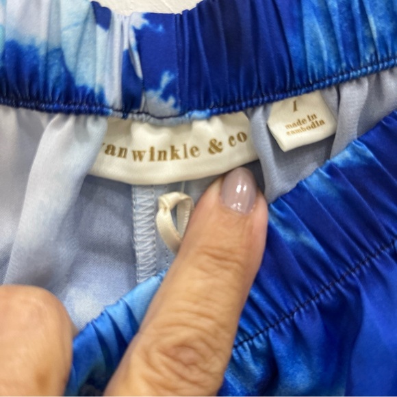 NWT Van Winkle & Co Womens Pajama Bottom Blue  Satin Shorts Size L - Picture 2 of 8